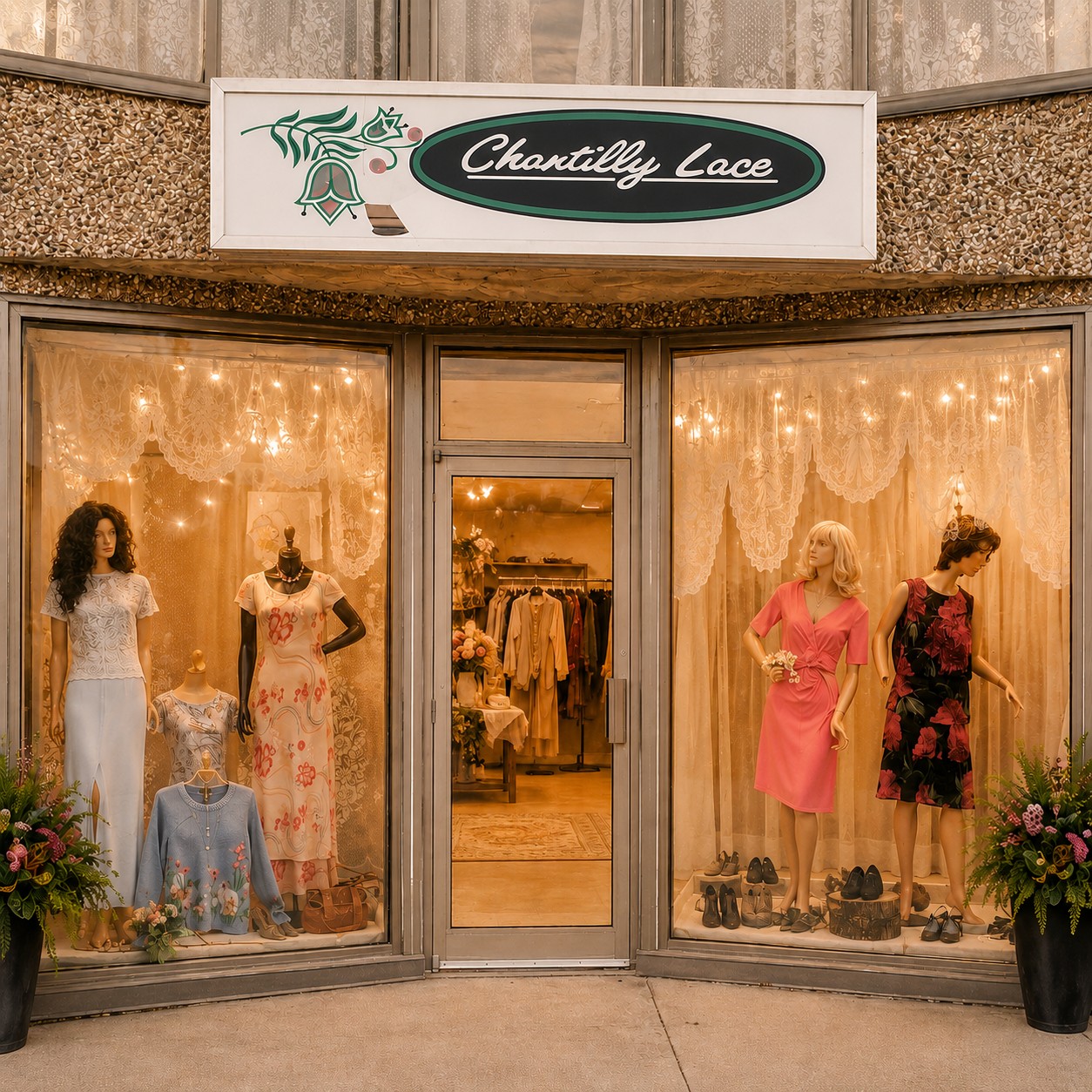 Chantilly Lace boutique storefront in downtown Bonnyville
